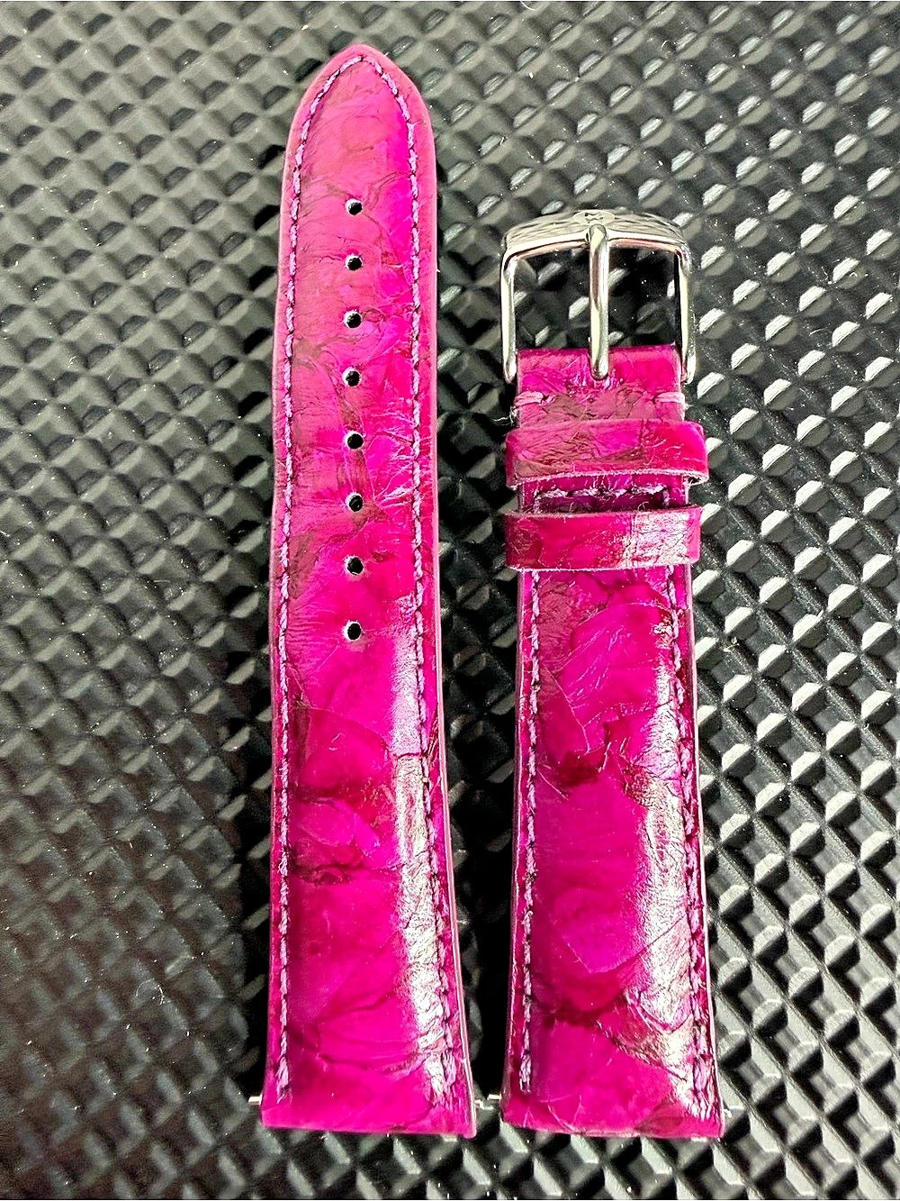 Michele Pink Leather Watch Band 20mm
